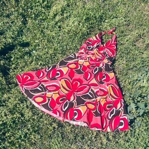 madison leigh Red Floral Halter Maxi Dress